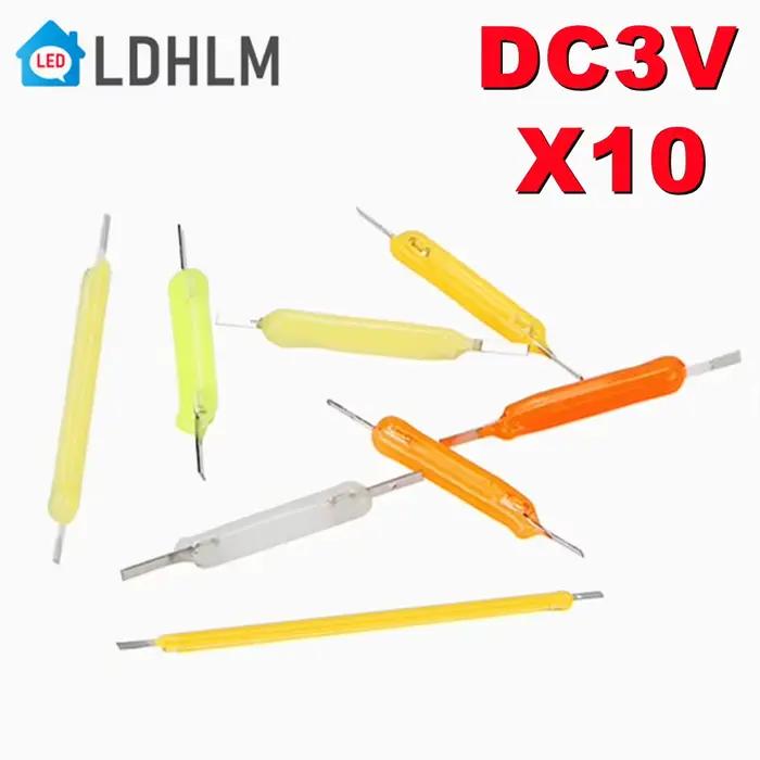 10 pièces 3V COB LED céramique Filament Edison ampoule