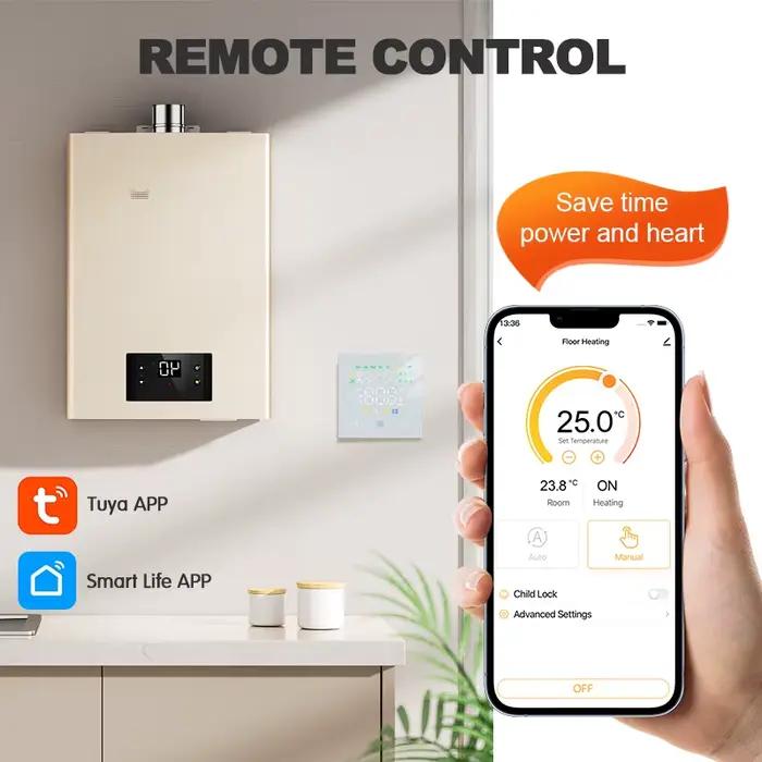 Smart Thermostat Tuya WiFi Compatible avec Alexa Google Yandex Design Ergonomique Contrôle Intuitif Température Maison Chauffage Sol Chaudière Gaz Occasions Spéciales Propriétaires Locataires