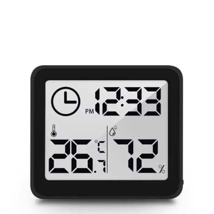 Horloge numérique de bureau avec affichage de la température et de l'humidité