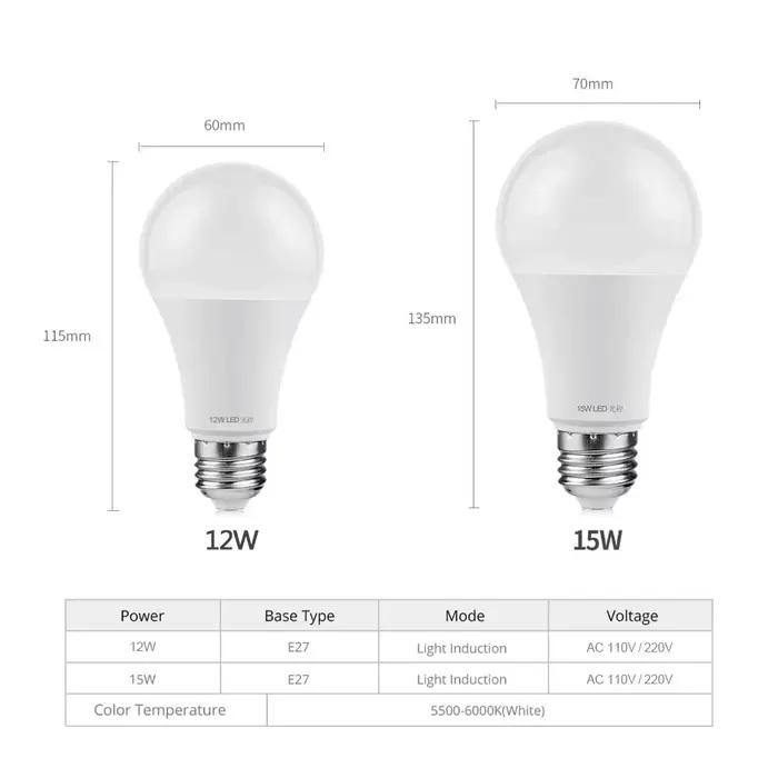 Ampoule LED Crépuscule Guillermo avec Capteur de Lumière pour Chambre Couloir Terrasse Garage Allées Cours Blanc Froid Modifiable RVB Bleu Durée de Vie Longue