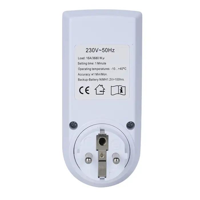 Minuterie numérique Programmable, interrupteur de temps, sortie 230V 220V 120V 16A 15A 13A 10A UK EU US, prise de minuterie de cuisine 60Hz