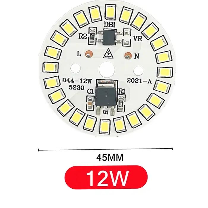 10 pcs/lot puce LED pour lampe ampoule 3 W 5 W 7 W 9 W 12 W 15 W SMD 2835 perles de lumière rondes AC 220 V