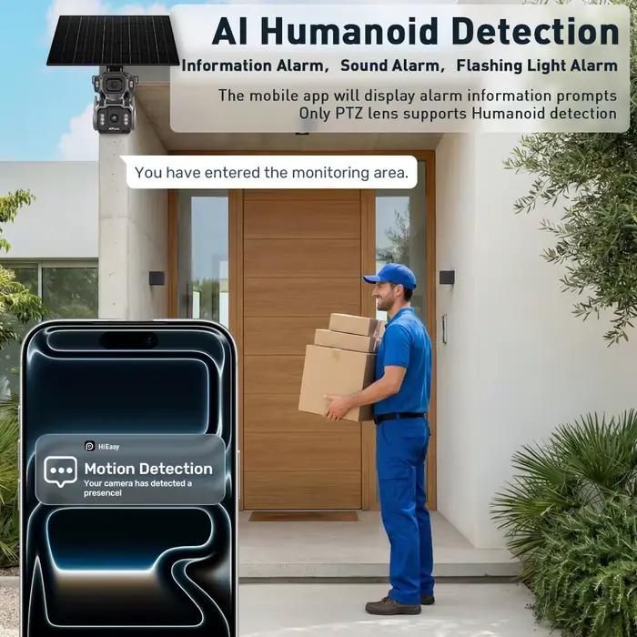 Caméras de surveillance solaires LS VISION 10MP à 2 écrans AOV 4G avec zoom optique 12X