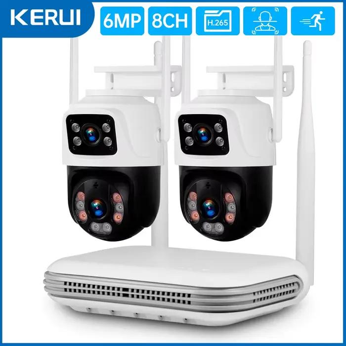 KERbiomom8CH-Caméra IP de vidéosurveillance extérieure, système de sécurité, 4MP, 6MP, objectif pour