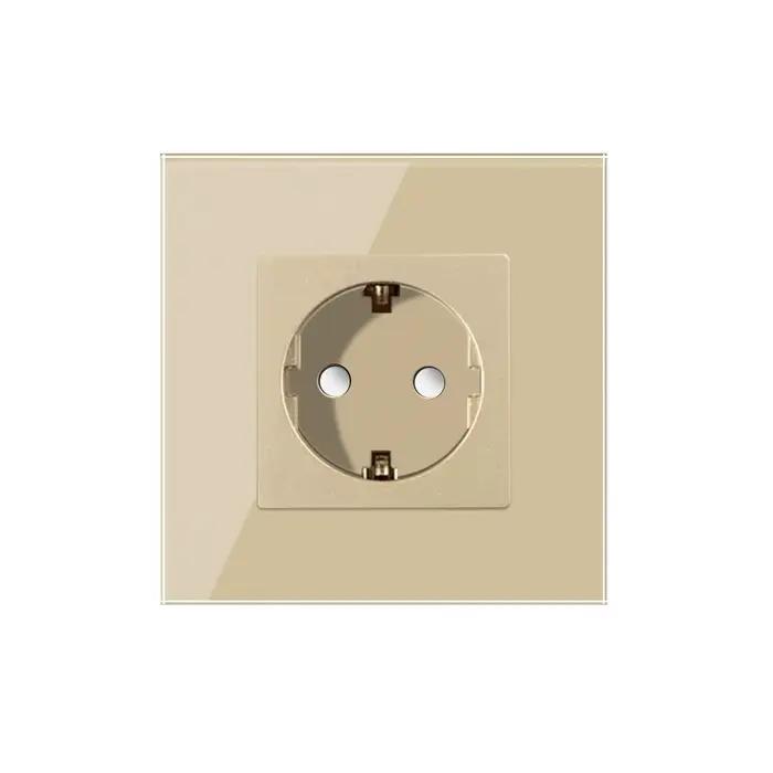 Prise murale simple avec ports USB type-c 20 W Double prise en verre Triple prises électriques prise