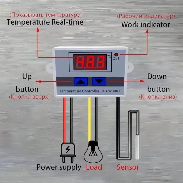W3001 contrôle numérique température micro-ordinateur Thermostat interrupteur thermomètre nouveau thermorégulateur 12/24/220V