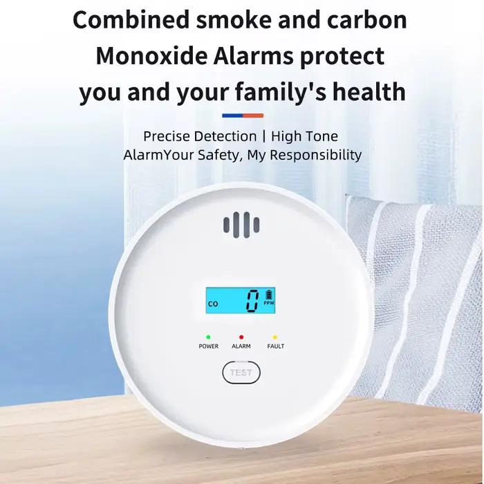 Détecteur de fumée Capteur de monoxyde de carbone composite SMARSECUR 10 ans de batterie 2 en 1 Alarme