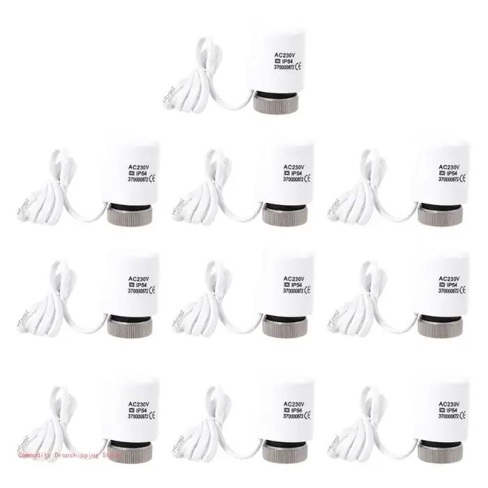 10 actionneurs thermiques électriques 230V normalement fermés NC M30 \ 1.5mm TRV, vannes radiateur t