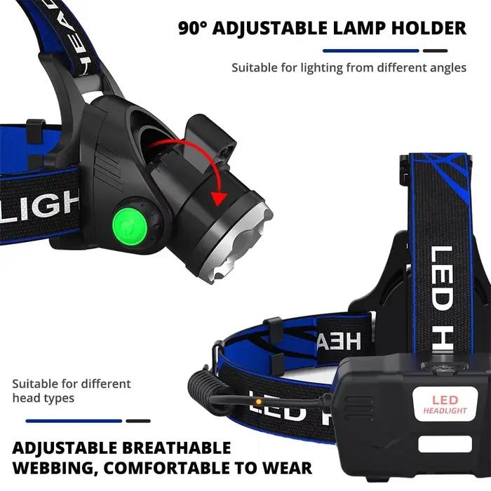 T6 lampe frontale haute puissance lampe de poche lanterne utilisation 2 18650 batterie phare Led Cam