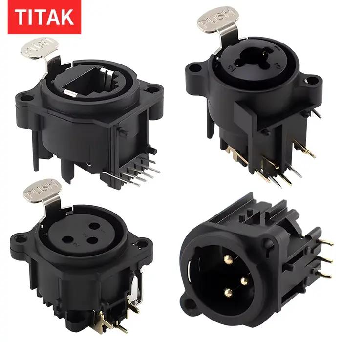 Connecteur XLR Mâle/Femelle RJ45 3 Broches en Plastique Noir Facilitant Connexions Robustes et Fiables pour Audio Professionnel et Passionnés