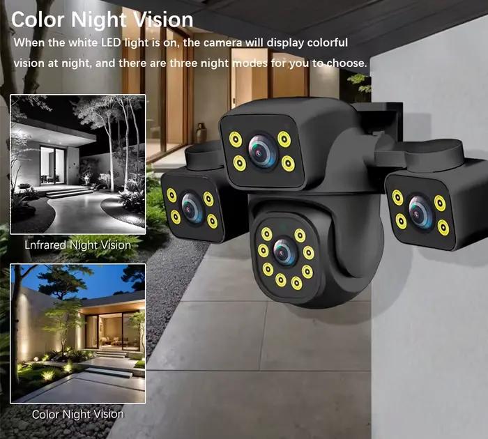 Caméra IP IPC360 Home 15MP Triple Objectif Sécurité Extérieure Intérieure Vision Nocturne Colleur à Fixer Surveillance Professionnelle Occasions Spéciales