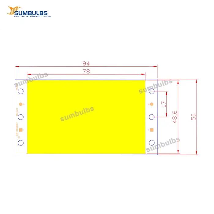 Sumbubs 94x50mm 15W COB panneau lumineux LED Ultra