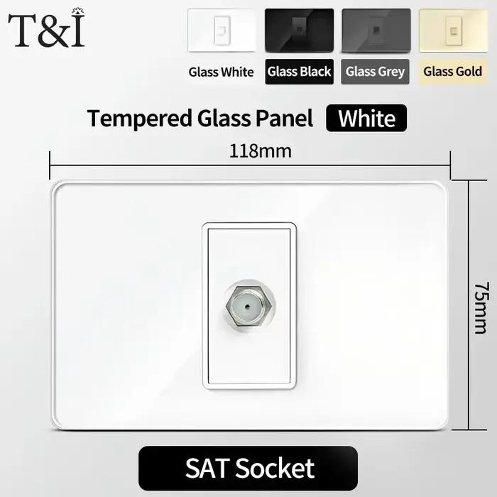  Prise murale ModernSeries avec USB-C PD 3.0 - Design Schuko Italie/Chile et panneau en verre tre