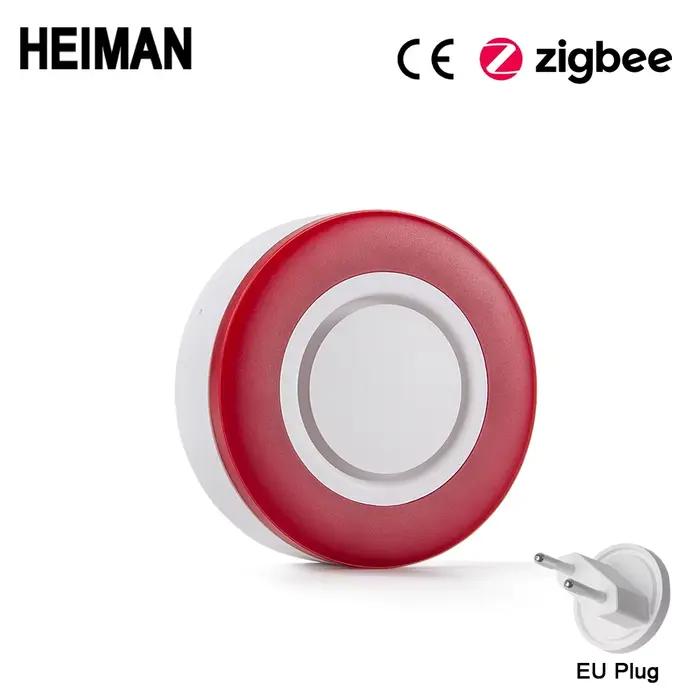 HEIMAN Zigbee-Alarme flash stroboscopique intelligente, son de sirène avec 95DB, gros sons pour mena