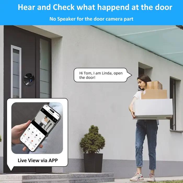 3MP Tuya Smart WiFi porte numérique oeil magique judas visionneuse PIR détection de mouvement Vision nocturne caméra Alexa Google vue large 140 °
