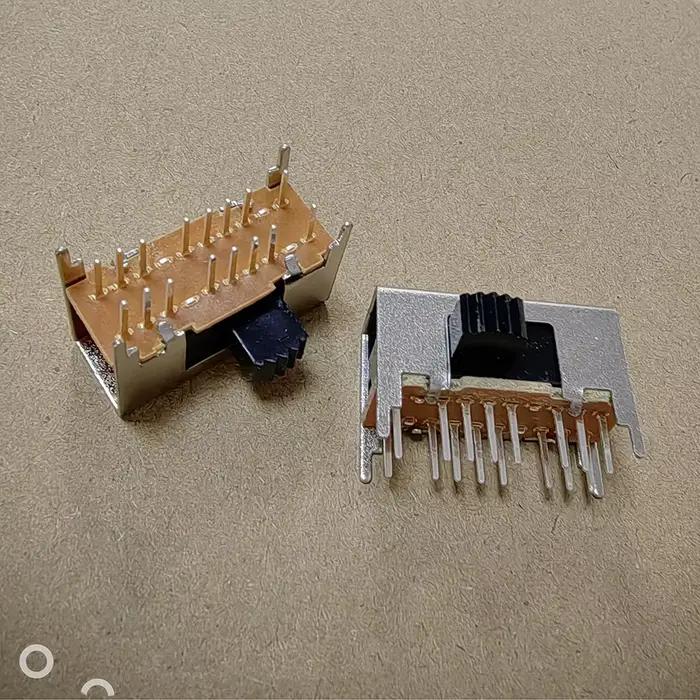 1 pièces 16 broches 3 positions 4P3T panneau PCB montage interrupteur coulissant horizontal SK-43D03 hauteur de poignée 5mm commutateur amplificateur Audio