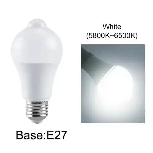 Ampoule LED avec détecteur de mouvement E27 B22 PIR, activée par le mouvement du crépuscule à l'aube