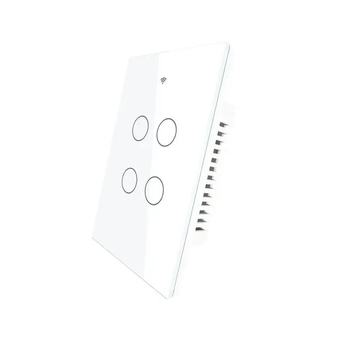 Interrupteur intelligent MOES tactile en plastique et verre résistant aux rayures avec commande vocale Alexa Google Home pour maison connectée et décoration intérieure moderne