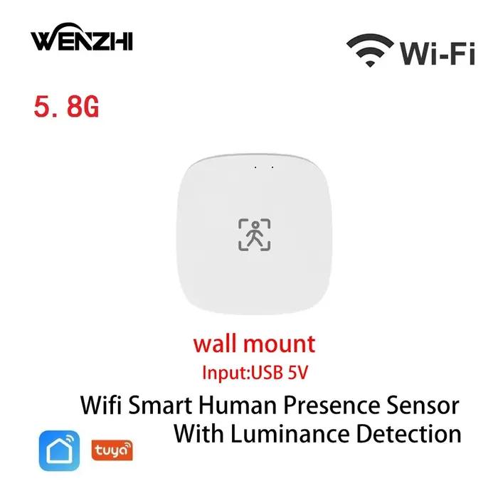 Wifi MmWave capteur de mouvement de présence humaine avec détection de Luminance/Distance 5/110/220V Tuya vie