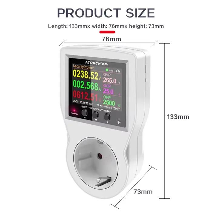 16A Tuya WIFI prise intelligente AC220V 110V wattmètre numérique