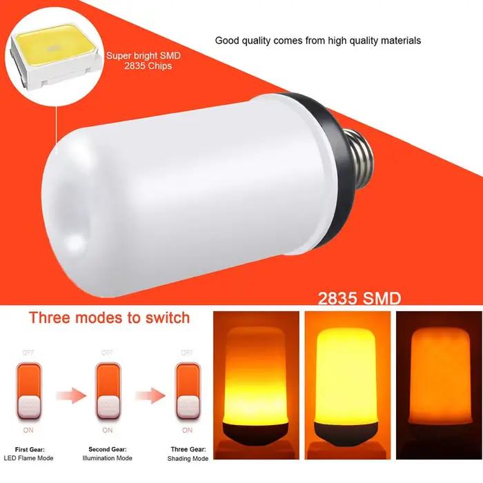 E27 E14 LED lumière à effet de flamme dynamique 12W ampoules mode Multiple lampe de maïs créative lu