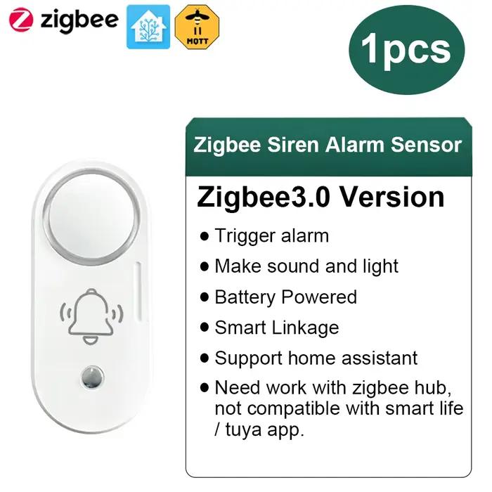 Sirène d'alarme Zigbee avec capteur de vibrations 110 dB, alarme de sécurité sans fil, fonctionne su