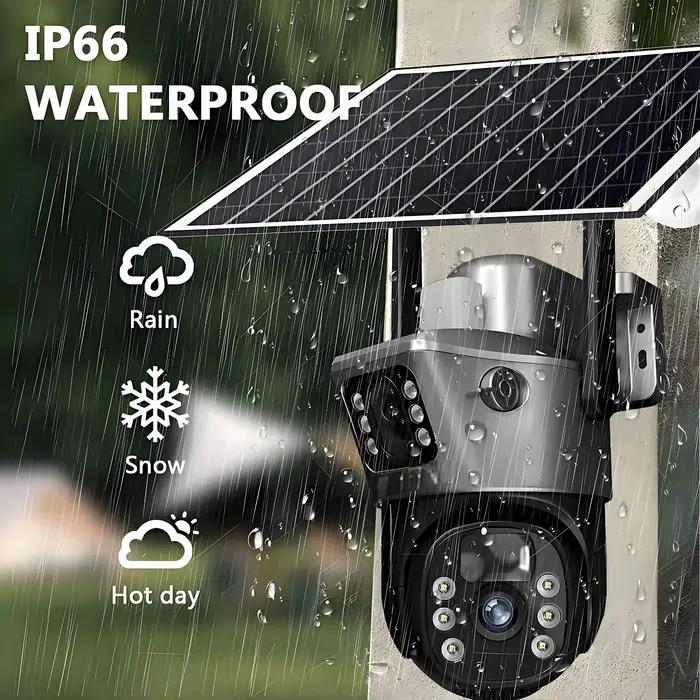 Caméra de surveillance extérieure solaire WiFi/IP 4G avec vision nocturne PIR et détection mobile pour sécurité résidentielle et commerciale 4K 8MP occasionnels de surveillance de propriété et entreprise