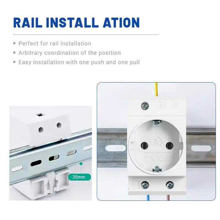 Prise modulaire encastrée sur rail DIN GEYA pour armoire de distribution