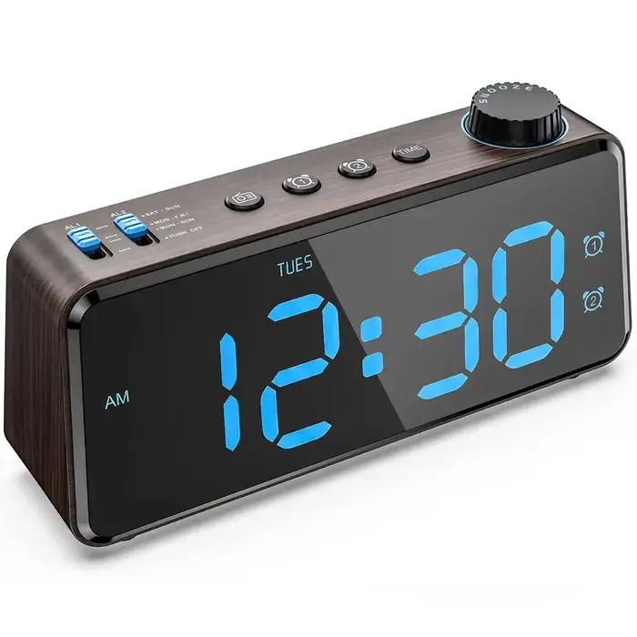 Réveil Numérique Radio FM avec Grand Écran LED