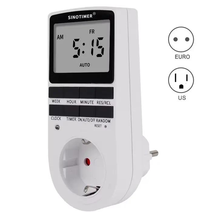 Prise murale électrique programmable avec minuterie hebdomadaire et batterie intégrée pour contrôle d'énergie et confort quotidien