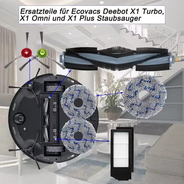 Ecovacs Deebot X1 OMNI / T10 OMNI Robot aspirateur pièces de rechange, caoutchouc/brosse latérale, c