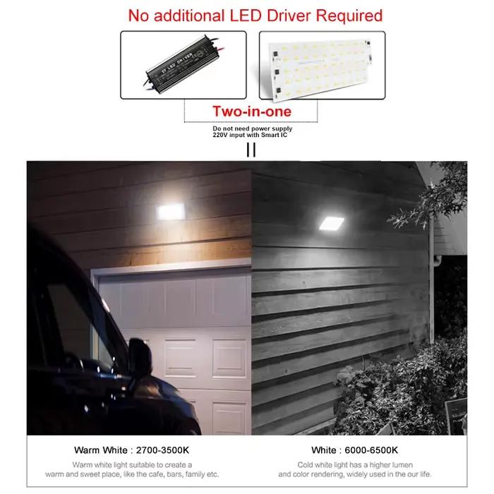 2 pcs/lot 50W LED puce projecteur ca 220V 240V SMD 2835 projecteur projecteur perles LED lampadaire