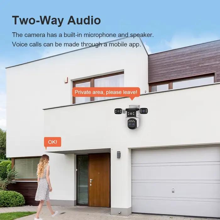 LS VISION 10K trois écrans WiFi caméra de sécurité extérieure 10x Zoom suivi automatique