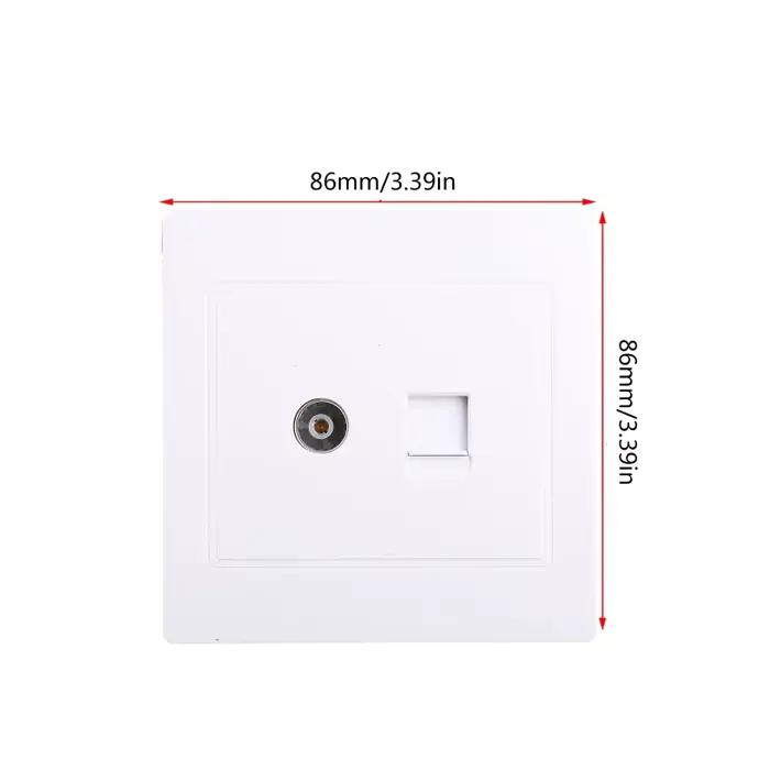 Adaptateur Internet RJ45 et Antennes TV Coaxiale Prise Plaque Frontale Blanc Design Élégant Amélioration Connexion Maison Occasions Spéciales