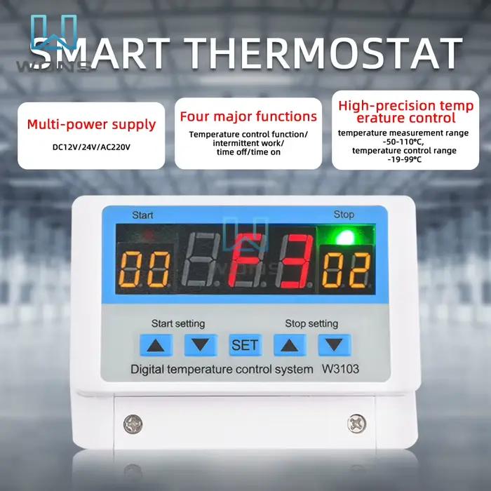 Thermostat numérique W3103 12V 300W 24V 600W 220V