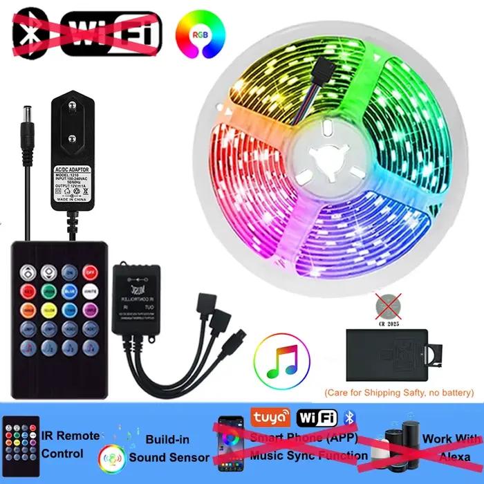 Bande lumineuse LED WiFi 5-30M 220V 110V RGB 5050, bande lumineuse Alexa Bluetooth Rgb, bandes lumin