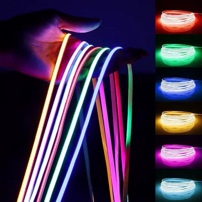 Bande lumineuse LED COB monochrome Super brillante, Flexible, 5MM de largeur PCB, bande néon Ultra f