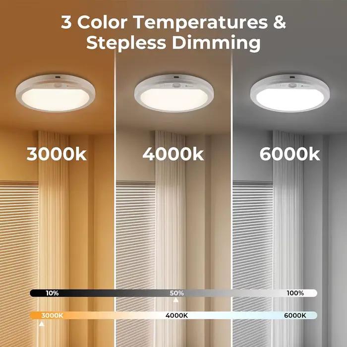 Plafonnier Amaryllis avec Capteur de Mouvement pour Couloirs Garde-Mangers Cage d'Escalier et Porches Style Art Déco Éclairage Intelligent LED Blanc Chaud Naturel Froid