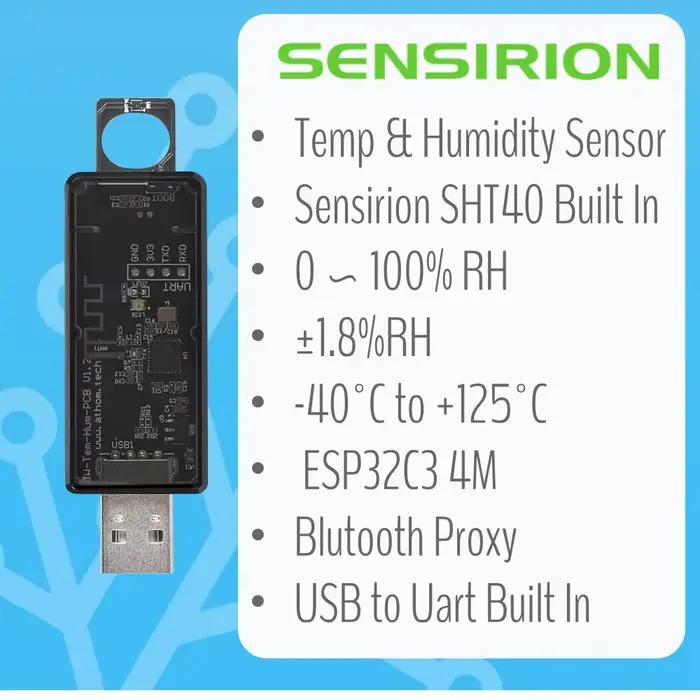 Fabriqué pour le capteur de température et d'humidité ESPHome ESP32C3 fonctionne avec l'assistant domestique