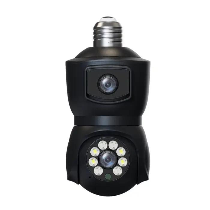 8MP E27 ampoule WiFi caméra double objectif double écran suivi automatique caméra Audio bidirectionn