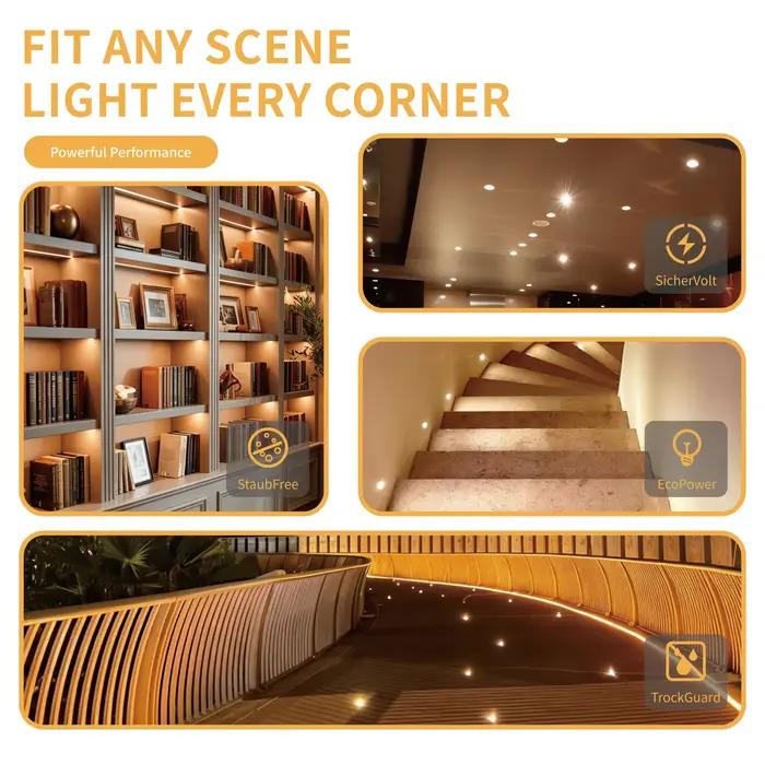 Mini projecteur LED 1W IP65, 9/18 pièces, avec driver 12V, éclairage d'ambiance dimmable pour plafon