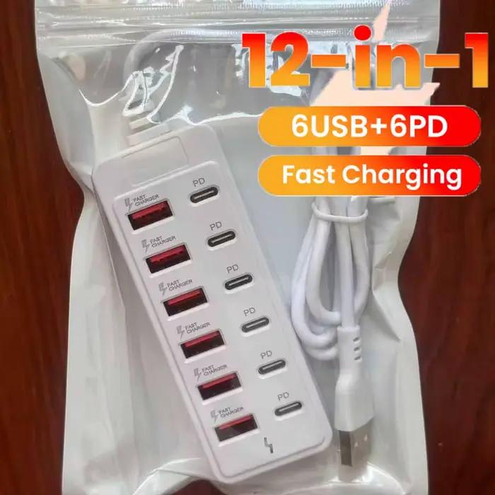 Station de charge 12 en 1 universelle avec technologie GaN pour iPhone Huawei Samsung Xiaomi OnePlus Occasions spéciales et quotidienne