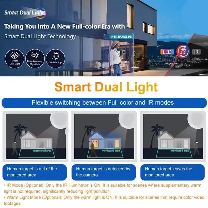 Hikvision 4k 8MP ColorVu caméra IP lumière hybride intelligente DS-2CD1383G2-LIU double