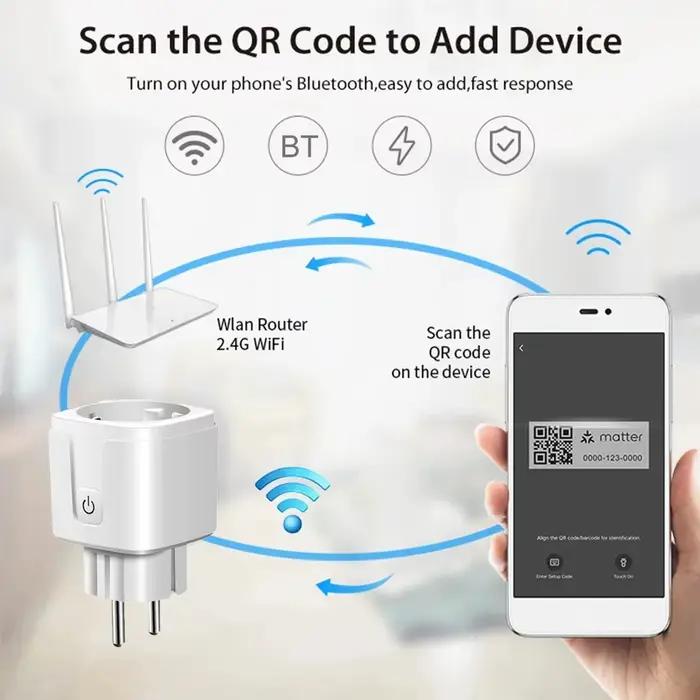 Matter WiFi prise intelligente EU16A Mini adaptateur