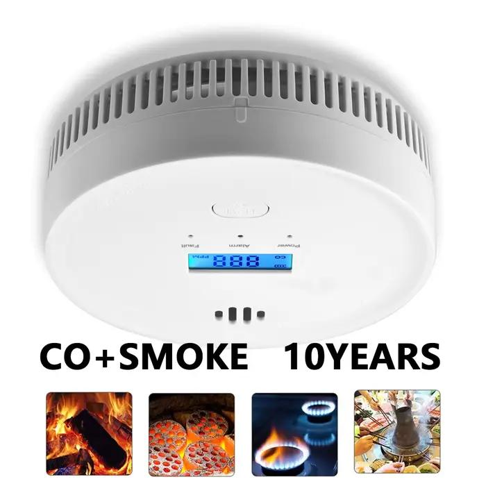 Détecteur de fumée Capteur de monoxyde de carbone composite SMARSECUR 10 ans de batterie 2 en 1 Alarme