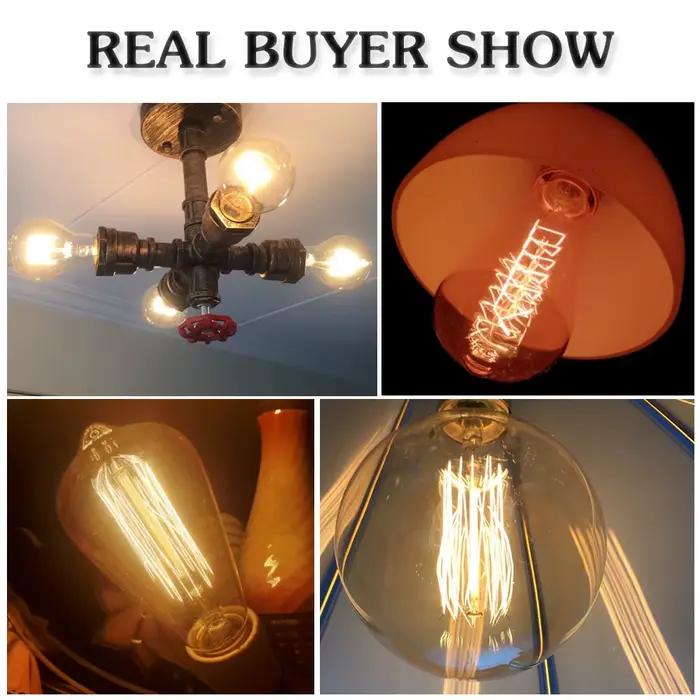 Ampoule Edison rétro E27 40W 220V 110V pour décoration de maison salon chambre à coucher loft industriel vintage occaions spéciales