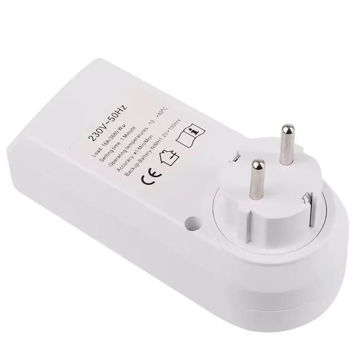 Prise murale électrique programmable avec minuterie hebdomadaire et batterie intégrée pour contrôle d'énergie et confort quotidien