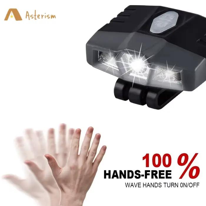 Mini lampe frontale Rechargeable Ultra lumineuse Cree LED Clip sur casquette lumière étanche chapeau
