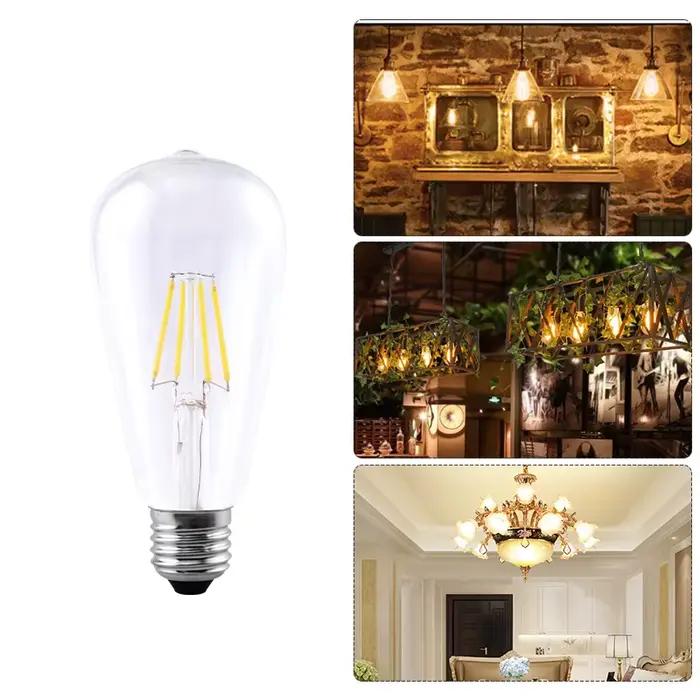 Ampoule LED 220V C35 A60 ST64 G80 G95 G125 lampe à LED E14 E27 lumière à Filament LED 2W 4W 6W 8W boule de verre