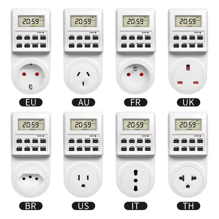 Prise de minuterie numérique TM03, minuterie de cuisine électronique, Cycle de 12/24 heures, minuterie Programmable, réglage de l'heure